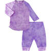 Toddler and Kid Organic Over Dye L/S Slub Rib Loungewear Set, Purple - Mixed Apparel Set - 1 - thumbnail