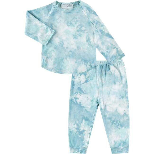 Toddler and Kid Organic Over Dye Ultra Light French Terry Loungewear Sets, Green