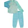 Toddler and Kid Organic Over Dye L/S Slub Rib Loungewear Set, Green - Mixed Apparel Set - 1 - thumbnail