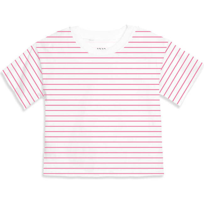 The Organic Short Sleeve Easy Tee, Malibu Pink Stripe