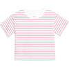 The Organic Short Sleeve Easy Tee, Malibu Pink Stripe - T-Shirts - 1 - thumbnail