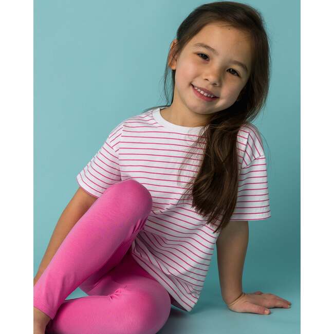 The Organic Short Sleeve Easy Tee, Malibu Pink Stripe - T-Shirts - 2