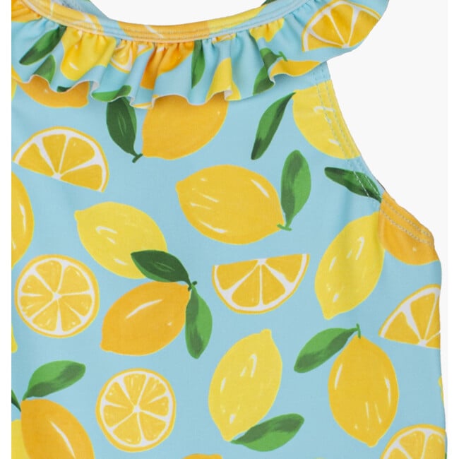 Little Lemon Frill Swimsuit, Aqua - One Pieces - 2