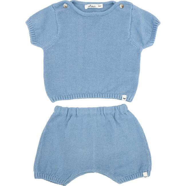 Country Club Knitted Short Set, Blue