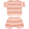 Country Club Knitted Short Set, Apricot Stripe - Mixed Apparel Set - 2