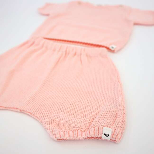 Country Club Knitted Short Set, Pale Pink - Mixed Apparel Set - 3