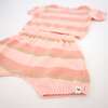 Country Club Knitted Short Set, Apricot Stripe - Mixed Apparel Set - 3