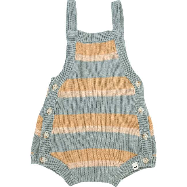 Country Club Knitted Bubble, Dusty Blue Stripe