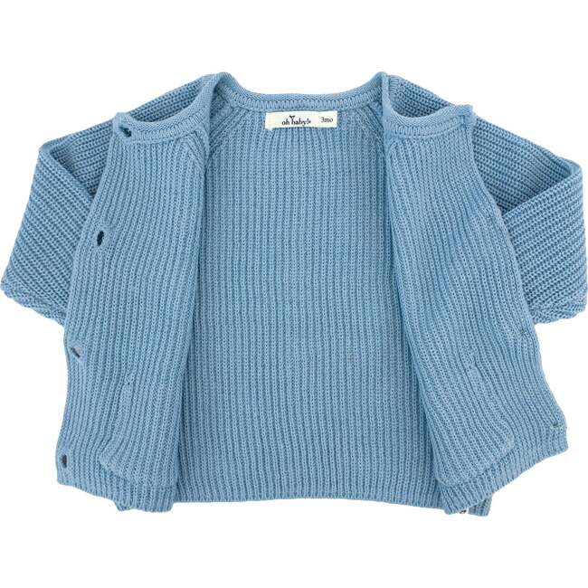 Country Club Knitted Cardigan, Blue - Cardigans - 4