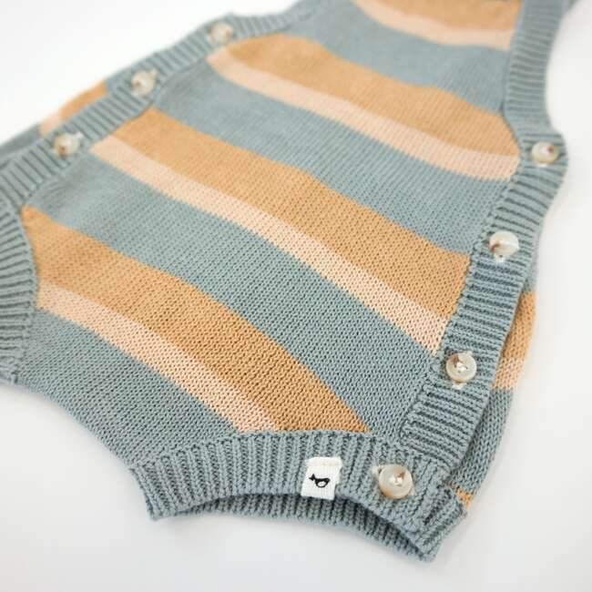 Country Club Knitted Bubble, Dusty Blue Stripe - Onesies - 3