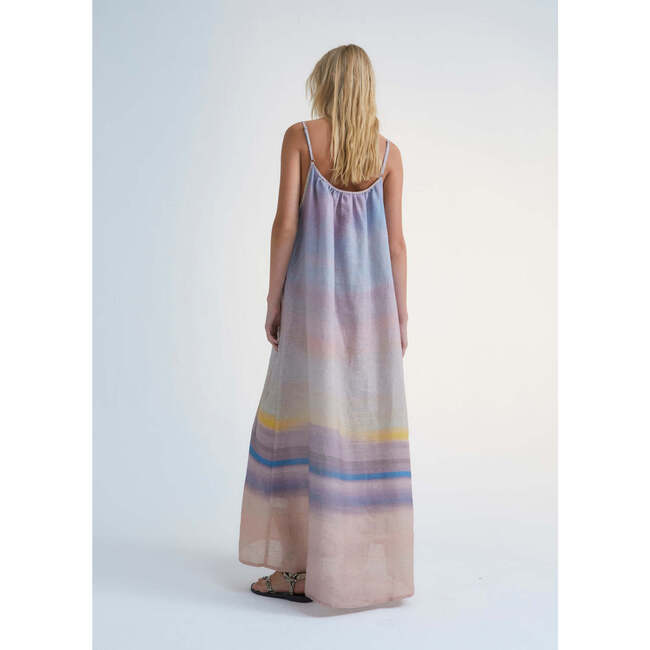 Women's Sunset Print Sleeveless Maxi Dress, Multicolors - Dresses - 3