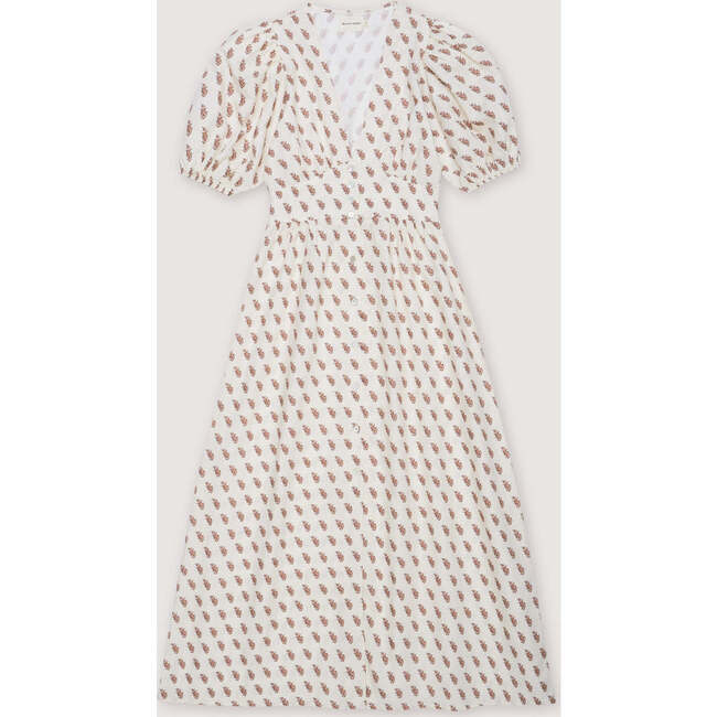 Women's Miracle All-Over Block-Print V-Neck Dress, Mustard
