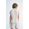 Torrance Stripes Elastic Waistband Bermuda, White & Multicolors - Shorts - 3