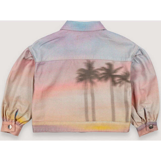 Sunset Print Denim Jacket, Multicolors - Jackets - 7