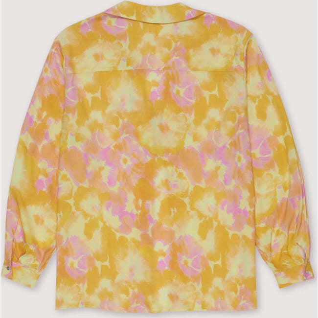 Women's Acton Tie-Dye Tie Blouse, Yellow - Blouses - 2