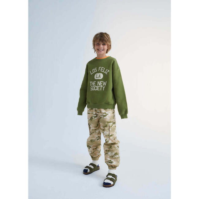Newbury Long Sleeve Ribbed Cuff Sweater, Olive - Sweaters - 2