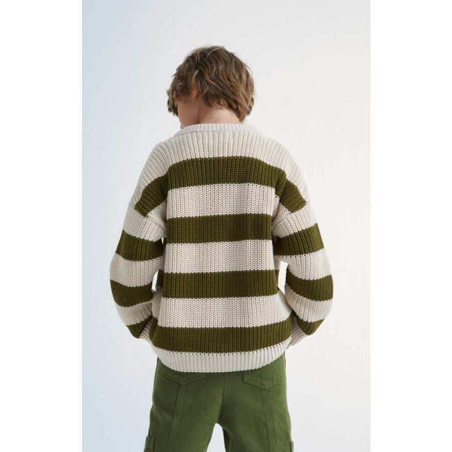 Myra Knit Stripes Oversized Jumper, Natural & Yosemite - Sweaters - 6
