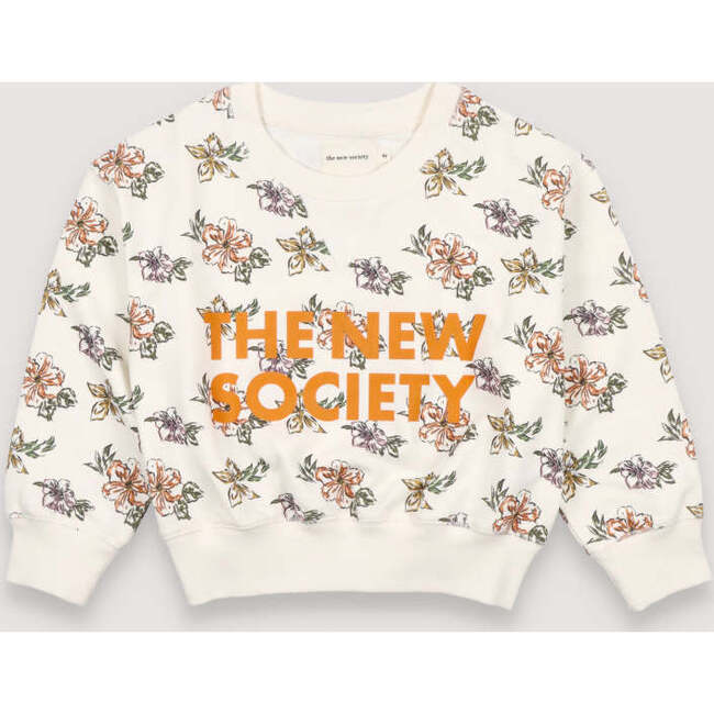Rancho Hibiscus Print Sweater, Cream