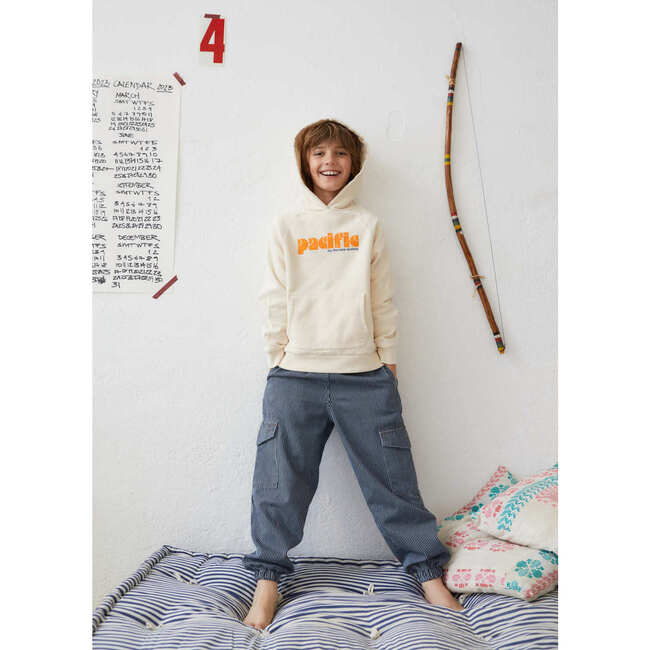 Newbury Print Kangaroo Pocket Hoodie, Desert Sand - Sweatshirts - 2