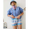 Oaks Retro Colors High Collar Zipped Windbreaker, Blue & Pink - Jackets - 3