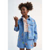 Burbank Butterfly Embroidered Denim Jacket, Blue - Jackets - 2