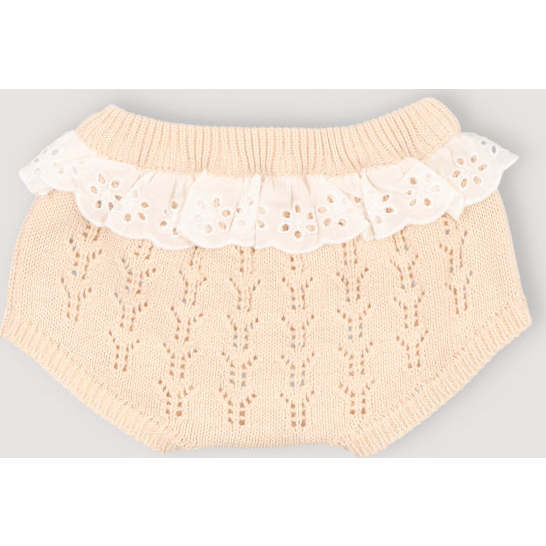 Baby Rodney Ruffle Lace Waist Bloomer, Cream - Bloomers - 2