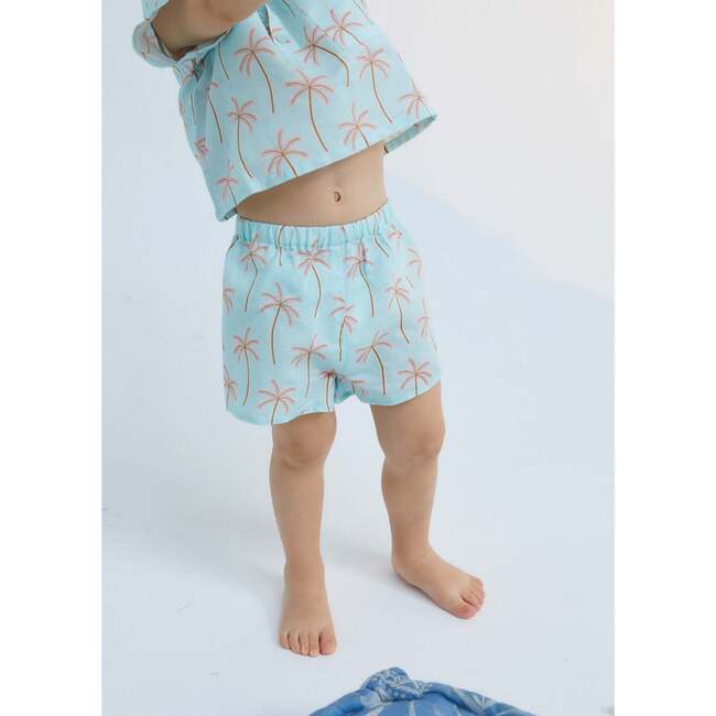 Baby Palm Springs All-Over Print Short, Light Blue - Shorts - 2