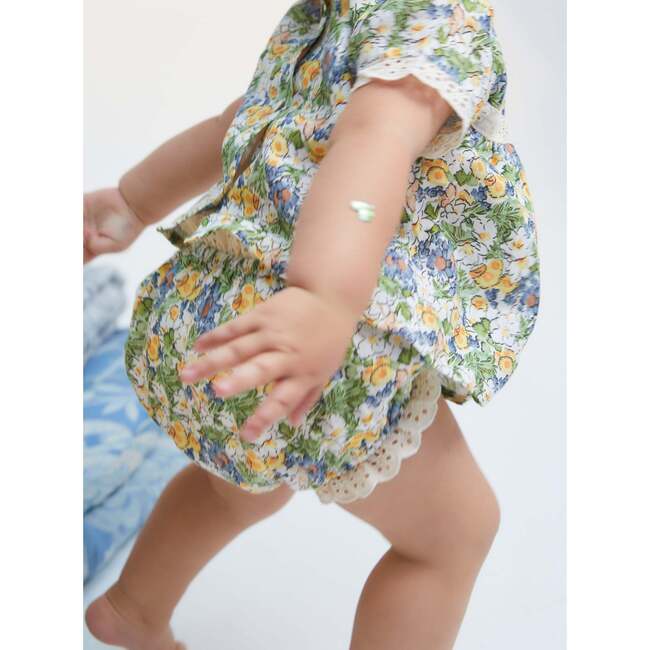 Baby Beverly Floral Print Lace Trim Bloomer, Multicolors - Bloomers - 2