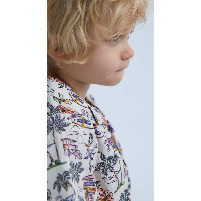 Baby Belmont Print Short Sleeve Shirt, Multicolors - Shirts - 3