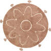 Yva Bohemian Tassel Round Rug, Soft Pinkish Brown - Rugs - 1 - thumbnail