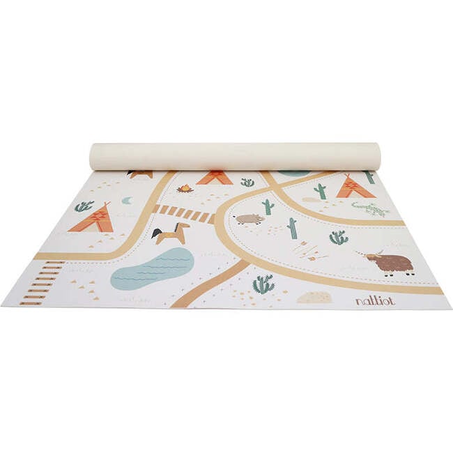 Vinyl Print Rectangular Play Rug, Super Western - Rugs - 4