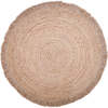 Terra Hand-Braided Jute Fringed Large Round Rug, Natural - Rugs - 1 - thumbnail