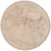 Perla Hand-Tufted Crochet Lace Trim Round Rug, Nude - Rugs - 1 - thumbnail