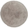 Perla Hand-Tufted Crochet Lace Trim Round Rug, Grey - Rugs - 1 - thumbnail