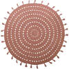 Nila Hand-Crocheted Tassel Round Rug, Cork - Rugs - 1 - thumbnail