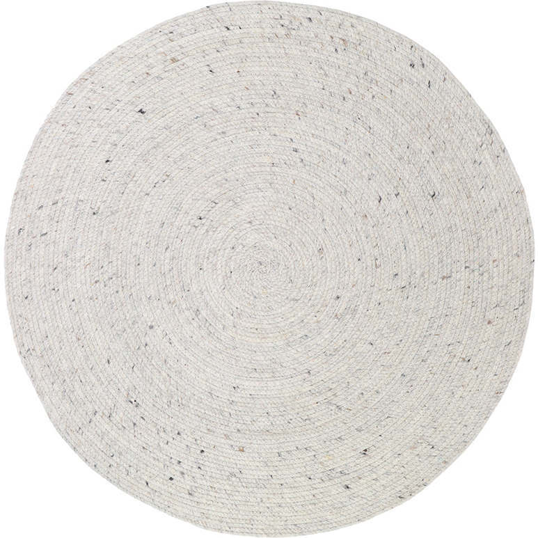 Neethu Hand-Crafted Felted Wool Round Rug, Natural - Rugs - 1