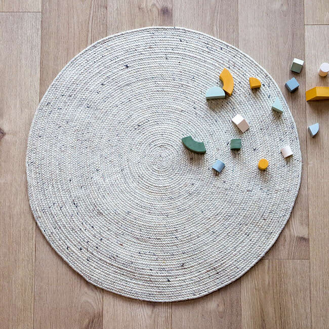 Neethu Hand-Crafted Felted Wool Round Rug, Natural - Rugs - 2