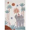 Malena Velvet Graphic Print Rectangular Rug, Elephant - Rugs - 1 - thumbnail