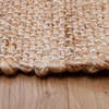Lenny Jute & Cotton Fringed Rectangular Rug, Natural - Rugs - 5