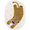 Kleo Leopard Graphic Print Oval Rug, Honey - Rugs - 1 - thumbnail