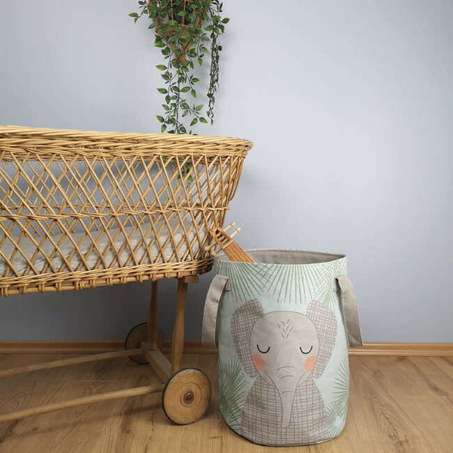 Junko Hand-Printed Storage Basket, Elephant - Storage - 2