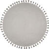 Josephine Hand-Woven Tassel Braided Round Rug, Silver Grey - Rugs - 1 - thumbnail