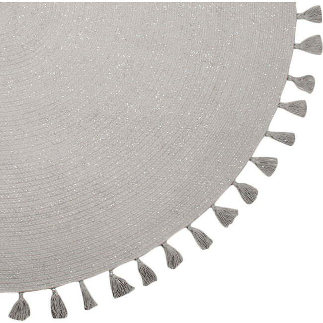 Josephine Hand-Woven Tassel Braided Round Rug, Silver Grey - Rugs - 2