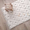 Homy Velvet Flat Woven Dotted Fringed Rectangular Rug, Natural - Rugs - 3