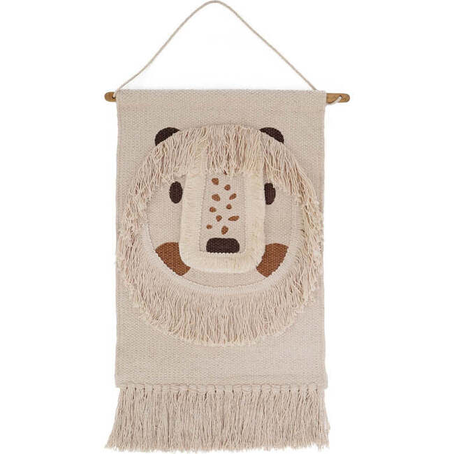 Hand-Woven Fringed Wall Hanging, Léopold