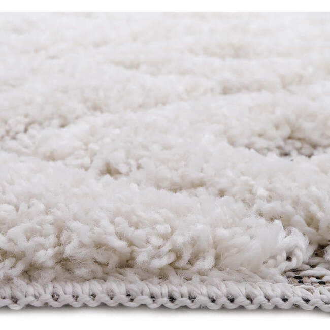 Homy Velvet Flat Woven Dotted Fringed Rectangular Rug, Natural - Rugs - 6