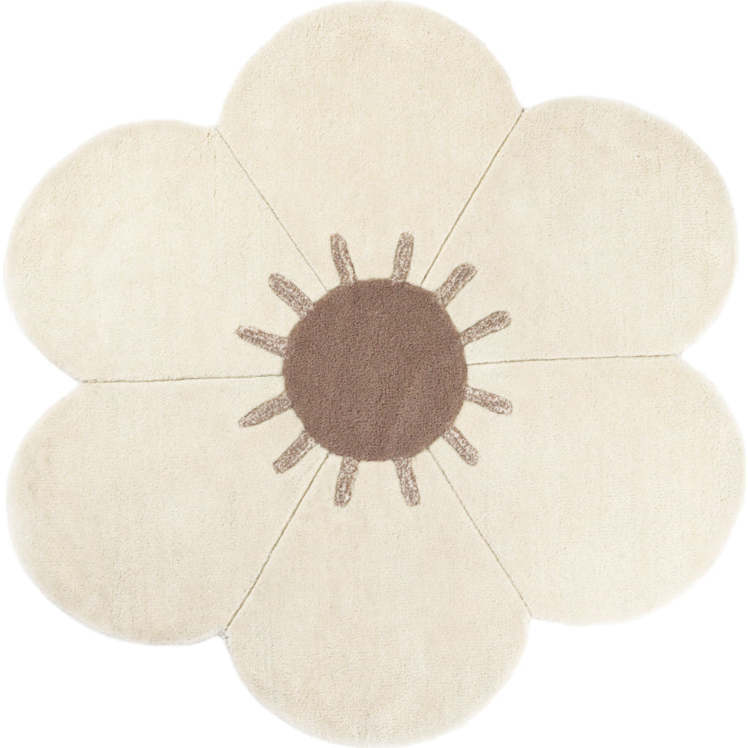 Hand-Tufted Wool Velvet Flower Rug, Daisy - Rugs - 1