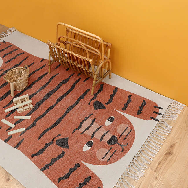 Hand-Woven Braided Tassel Rectangular Rug, Dajala - Rugs - 2