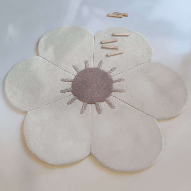 Hand-Tufted Wool Velvet Flower Rug, Daisy - Rugs - 3