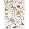Flat Woven Graphic Print Rectangular Play Rug, Little Jurasic - Rugs - 1 - thumbnail